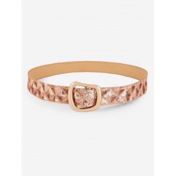 

Irregular Buckle Sequined Belt, Orange pink