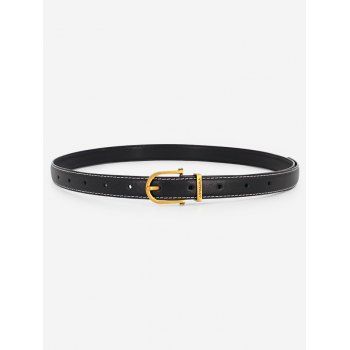 

Retro Contrast Stitching Pin Buckle Belt, Black