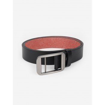 

Minimalistic Silver-Tone Buckle Belt, Black