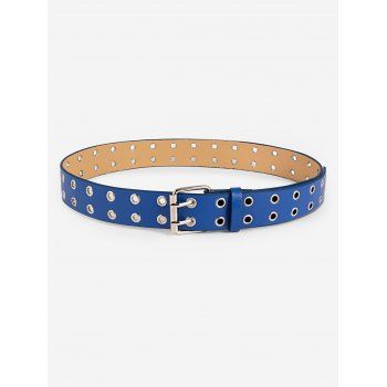 

Two Row Grommet Pin Buckle Punk Belt, Ocean blue