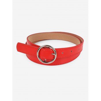 Minimalistic Silvery Round Buckle Belt, DRESSLILY  - buy with discount