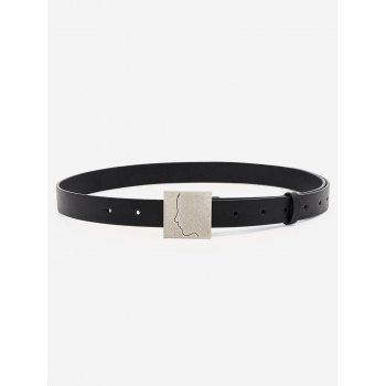 

Minimalist Square Face Pattern Buckle Belt, Black