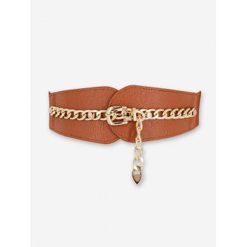 

Elastic Chain Wide Corset Belt, Rust