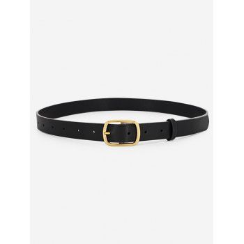 

Retro Metal Pin Buckle Solid Belt, Black
