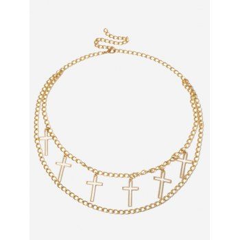 

Hollow Out Cross Layered Belly Chain, Golden