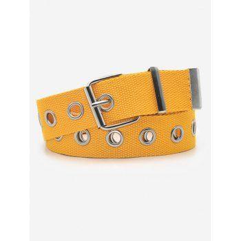 

Canvas Grommet Pin Buckle Belt, Golden brown