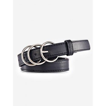 

Three Ring Pin Buckle Belt, Black