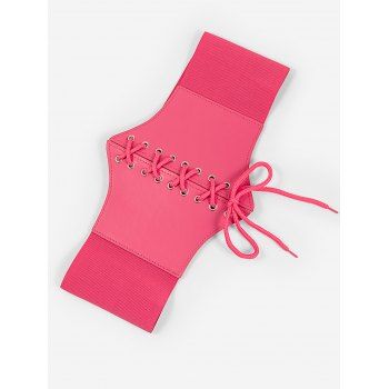 

Elastic Lace Up Corset Belt, Deep pink