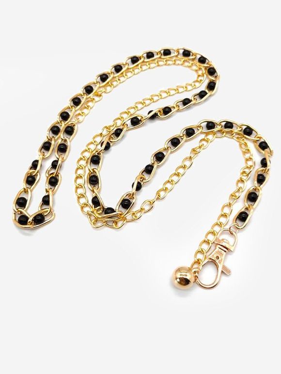 Ceinture Chaîne Embellie de Perle - Noir 