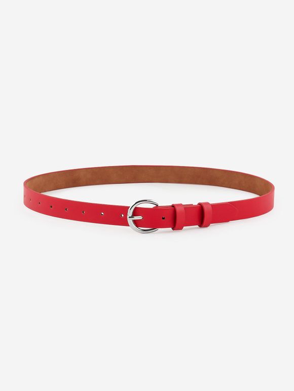Ceinture Tricotée Bouclée en Argent - Rouge 