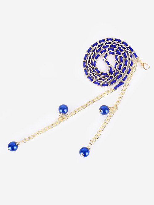 Chaîne de Taille Fausse Perle Pendante - Bleu 
