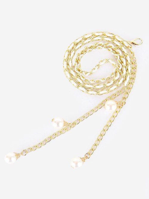 Chaîne de Taille Fausse Perle Pendante - Blanc 
