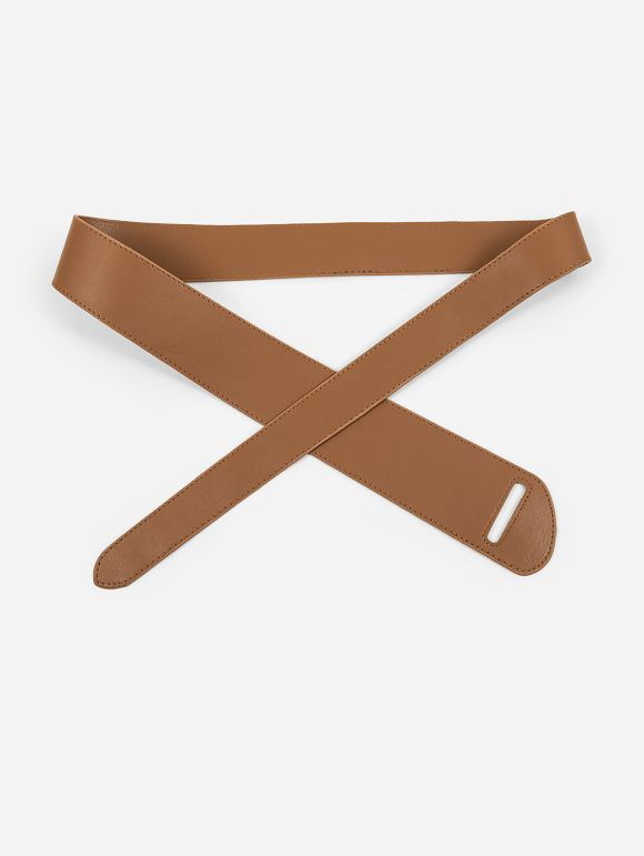 Ceinture Large en Faux Cuir - Brun Légère 1PC