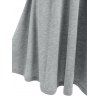 Ruched Bust Belted Bowknot Long Sleeve A Line Dress - LIGHT GRAY XXL