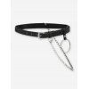 Ceinture Bouclée à Chaîne avec Pendentif en Jean - Noir 