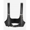 Grommet Buckles Suspenders Belt - BLACK 