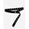 Ceinture Bouclée Trou à Double-Couches en Canevas - Noir 