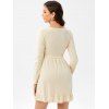 Ruffle Hem Belted Mini Surplice Dress - LIGHT YELLOW XXL