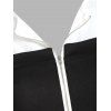 Galaxy Plaid Print Cold Shoulder Half Zip Handkerchief Dress - BLACK S