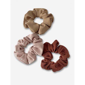 

3 Pcs Solid Ribbed Scrunchies Set, Cherry red