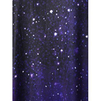 Starry Galaxy Long Sleeve Casual Maxi Dress
