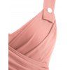 Criss Cross Mock Button Sweetheart Dress - LIGHT PINK XL