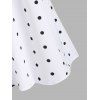 Polka Dot Off Shoulder Ruffle Tied Dress - WHITE M