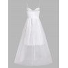 Mesh Overlay Bungee Strap Corset Style Cupped Dress - WHITE M