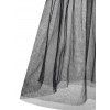 Robe de Soirée Mi-longue Découpée Superposée Stlyle Corset à Bretelle en Maille - Noir M