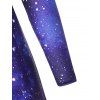 Starry Galaxy Long Sleeve Casual Maxi Dress - multicolor XL