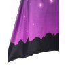 Ombre Starry High Low Long Dress - PURPLE M