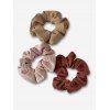 3 Pcs Solid Ribbed Scrunchies Set - CHERRY RED 