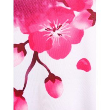 Plus Size Sakura Flower Blossom Print Swing Tee