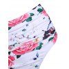 Tummy Control Bikini Swimsuit Cross Tied Back Animal Print Full Coverage Ruched Beach Swimwear - PINK S