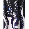 Robe d'Eté Haute Basse Mignonne à Bretelle à Imprimé Pieuvre à Lacets - Bleu profond S