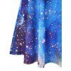 Galaxy Starry Turtleneck Long Sleeve Dress - BLUE S