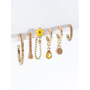 

6Pcs Rhinestone Earrings Set, Multicolor c