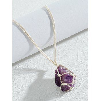 

Natural Stone Net Rope Necklace, Multicolor b