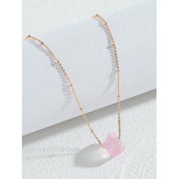 

Natural Stone Irregular Crystal Necklace, Light pink