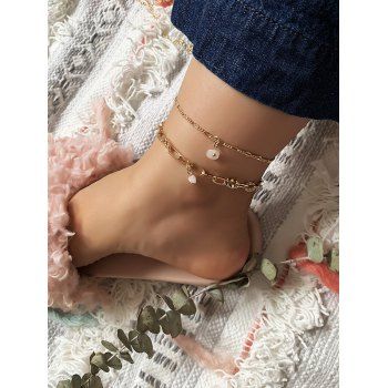 

2Pcs Metal Anklets Set, Multicolor a