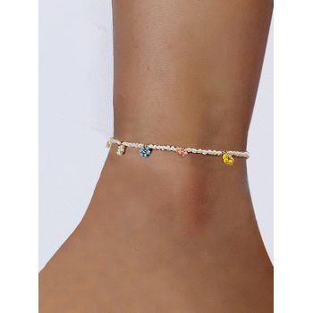 

Floral Beaded Anklet, Multicolor a