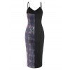 Plaid Sequined Slit Cami Dress - multicolor L