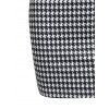 Off The Shoulder Houndstooth Print Bodycon Dress - BLACK S