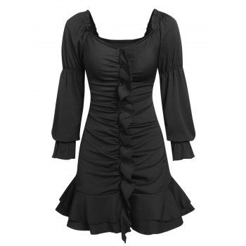 

Off The Shoulder Ruched Sheath Dress, Black