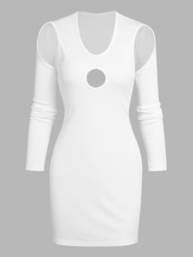 Ribbed Underarm Cut Out Bodycon Dress