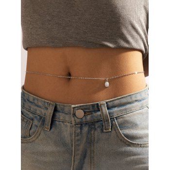 

Minimalist Glitter Resin Pendant Belly Chain, Silver