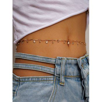 

Beach Rhinestone Shell Shape Charm Belly Chain, Golden