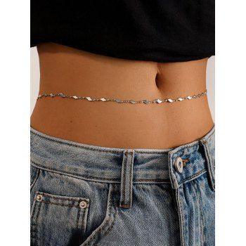 

Geometric Minimalist Belly Chain, Silver