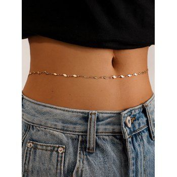 

Geometric Minimalist Belly Chain, Golden