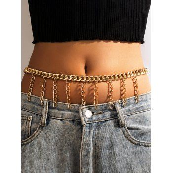 

Fringe Punk Thick Belly Chain, Golden